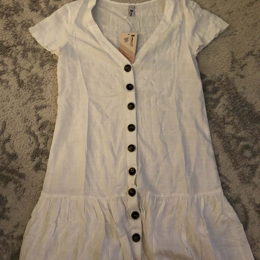 White button down dress
